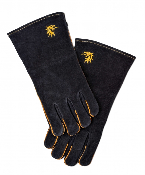 Ochranné rukavice, koža čierna, sada 2 ks