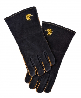 Ochranné rukavice, koža čierna, sada 2 ks
