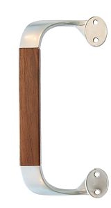 Kľučka AUSTROFLAMM pre výsuvné dvierka, matný chróm/hnedé drevo