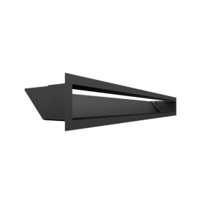 Krbová mriežka LUFT 9x80 cm, čierna, bez žalúzie, plytká, skosená 45