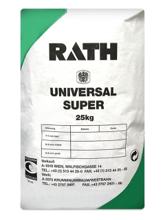 RATH, malta UNIVERSAL SUPER jemná, hydraulicko-keramická väzba, 1200 °C, 0-1 mm, zelené vrece 25 kg