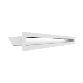 Krbová mriežka LUFT 6x60 cm, biela, bez žalúzie, skosená 45