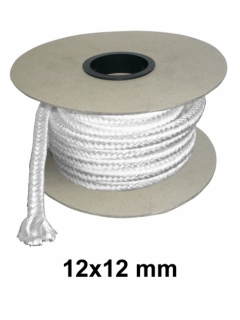 Žiaruvzdorná šnúra ISOTEM, biela, hranatá, 12x12 mm, metráž (návin 7 m)